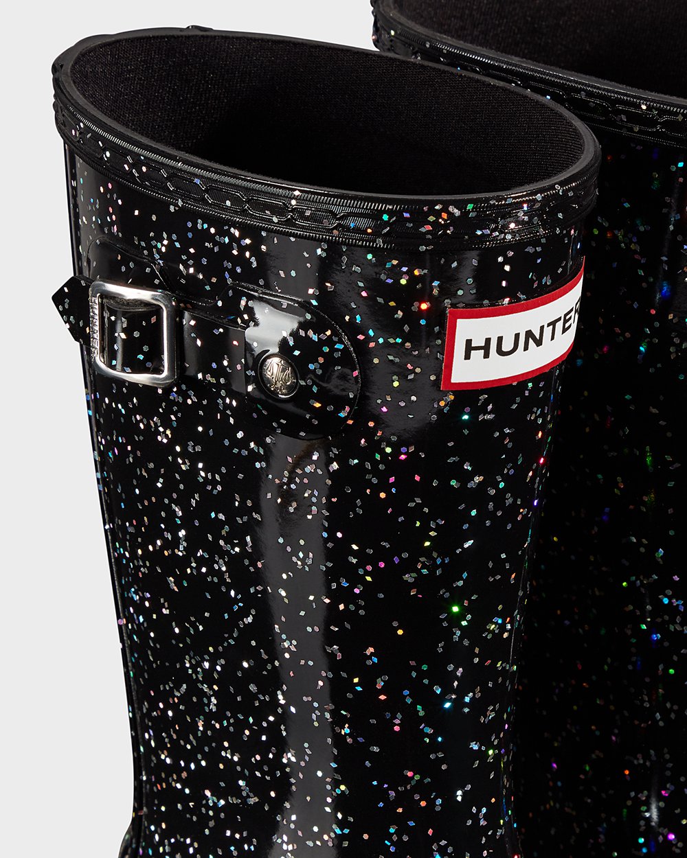 Galochas Hunter Criança Pretas - Original Big Giant Glitter - 81BOZGXDH